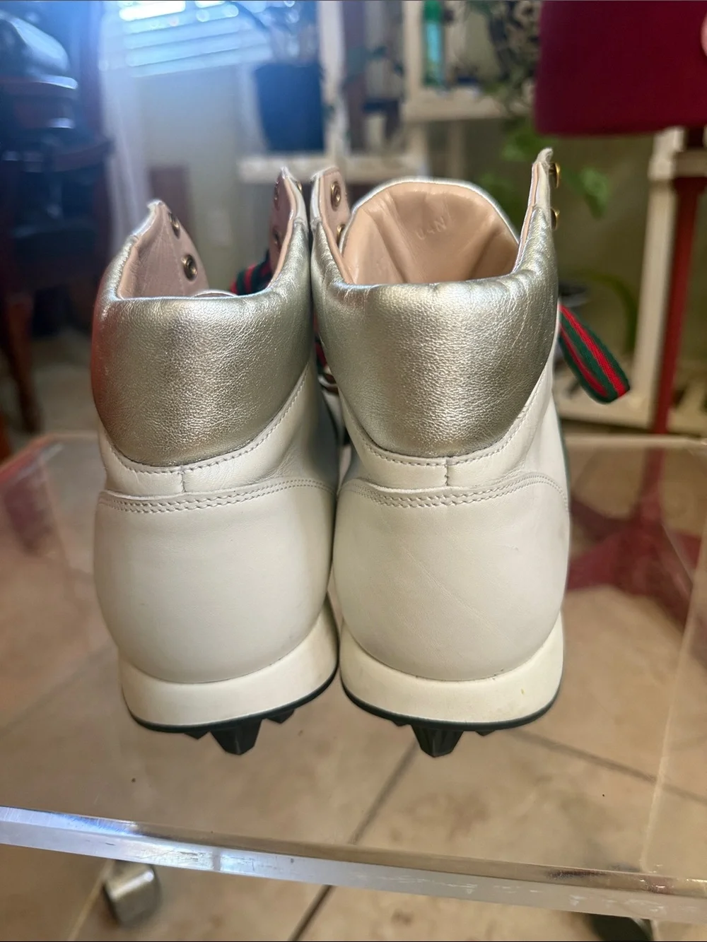 Gucci white leather high-top sneakers - no box